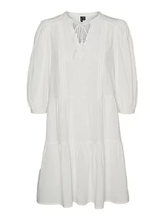 VERO MODA Sukienka damska VMPRETTY 3/4 Tunic NOOS, śnieżna biel, M, Snow White, M - Sukienki - miniaturka - grafika 1