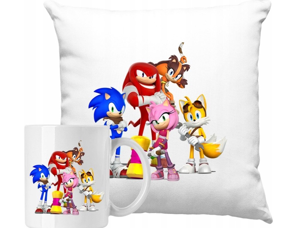 ZESTAW PODUSZKA + KUBEK Bajka Sonic Jeż Pomysł Na Prezent +IMIĘ #2