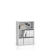 Regały biurowe - B2B Partner Regał biurowy niski SEGMENT, 2 półki, 840 x 350 x 1140 mm, biały 611630 - miniaturka - grafika 1