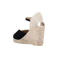 Espadryle damskie - Geox Damskie sandały D Gelsa Espadryle Wedge, czarny, 37 eu - miniaturka - grafika 1