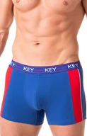 Majtki męskie - Key gładkie bokserki niebieskie, Kolor niebieski, Rozmiar L, Key - Intymna - miniaturka - grafika 1