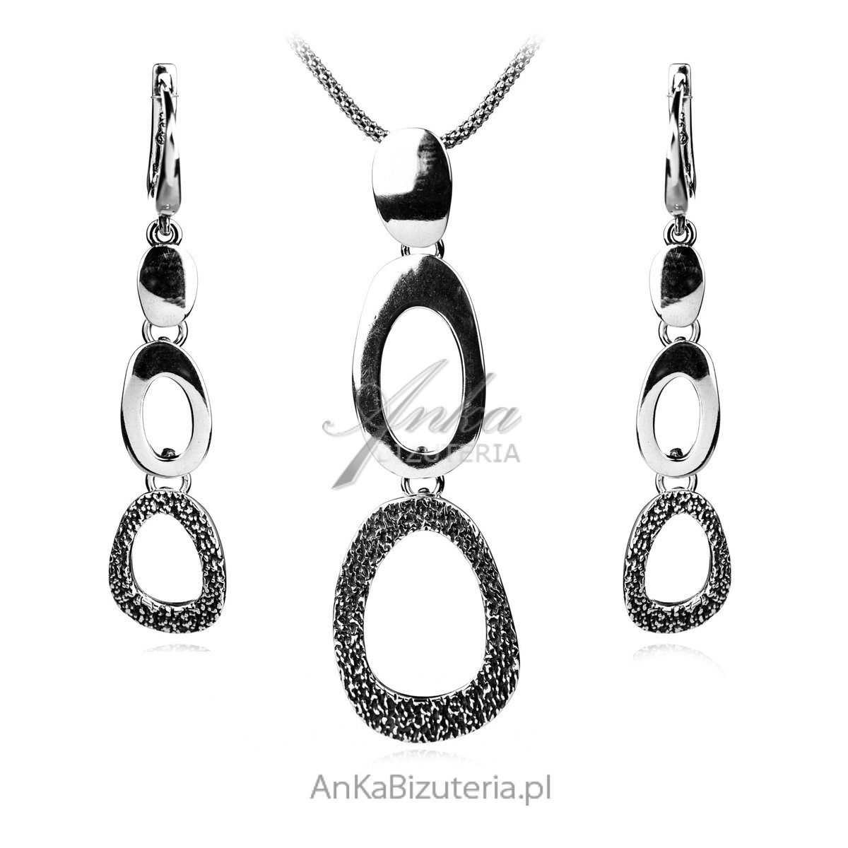 ankabizuteria.pl Komplet biżuteria srebrna oksydowana
