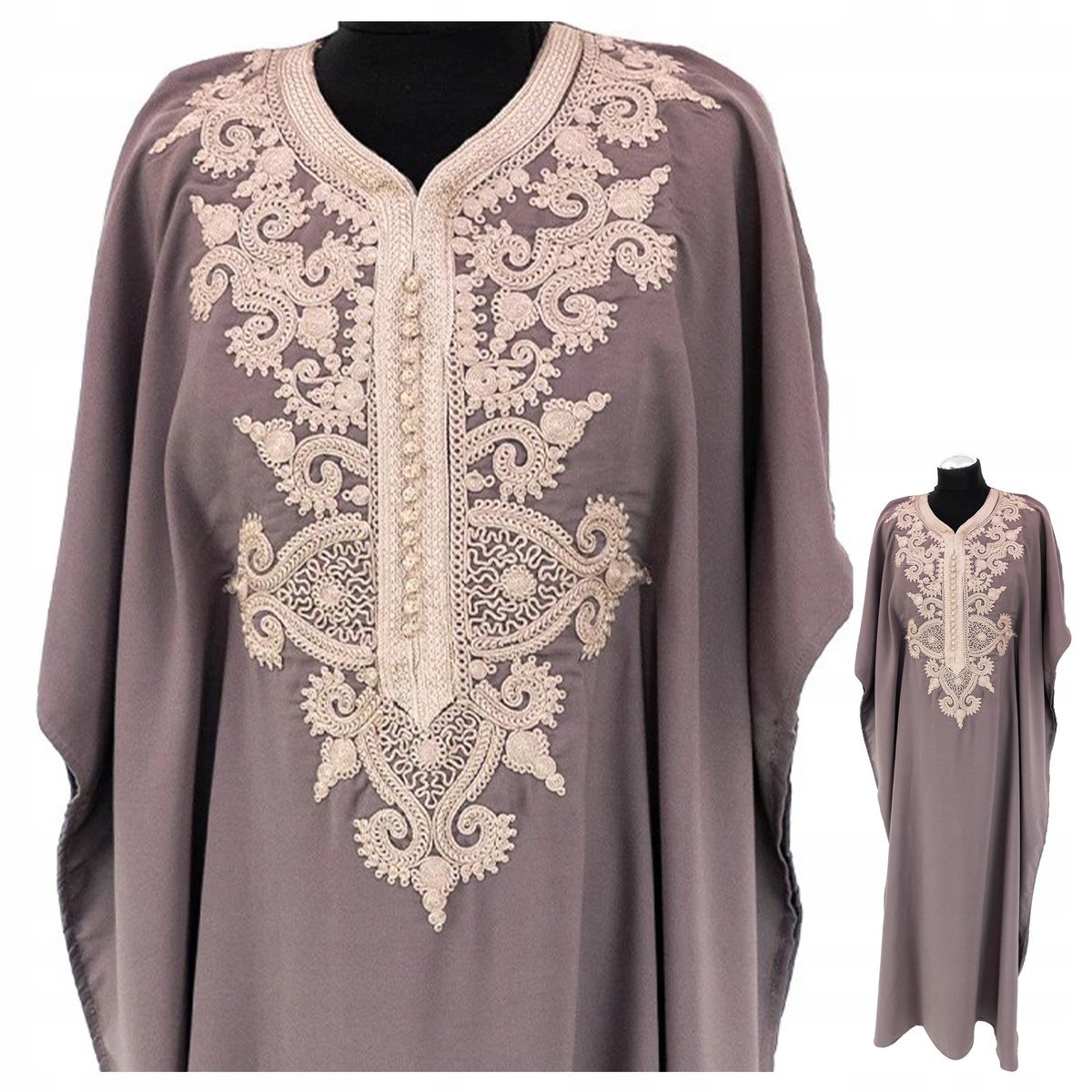 Sukienka Długa Oryginalna Arabska Galabija Z Maroko Orientalna Dżelaba Haft