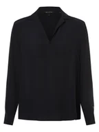 Bluzki damskie - Armani Exchange Bluzka damska Kobiety Szyfon niebieski jednolity, S - miniaturka - grafika 1