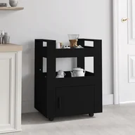 Wózki kuchenne - Wózek kuchenny, czarna, 60x45x80 cm, materiał drewnopochodny - miniaturka - grafika 1