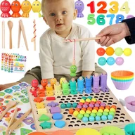 Puzzle - DREWNIANA TABLICA MONTESSORI LOGARYTMICZNA UKŁADANKA PUZZLE MOZAIKA SORTER - miniaturka - grafika 1