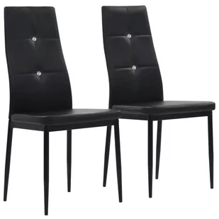 vidaXL Krzesła ze sztucznej skóry, 2 szt., 43 x 43,5 x 96 cm, czarne - Krzesła - miniaturka - grafika 1