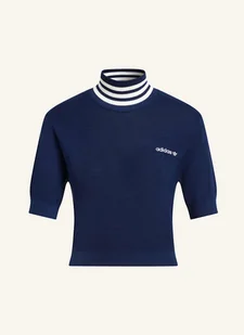 Adidas Originals Dzianinowa Koszulka Cropped blau - Moda i Uroda OUTLET - miniaturka - grafika 1