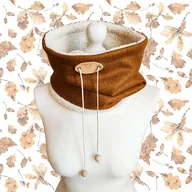 Apaszki i szaliki damskie - Komin miękki miodowo-brązowy - miniaturka - grafika 1