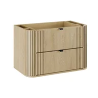 Szafki łazienkowe - Szafka pod umywalkę wisząca Ovalia 80x45.8x52 cm Dąb Cremona Comad - miniaturka - grafika 1