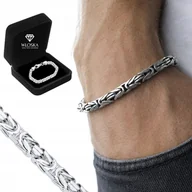 Bransolety męskie - Bransoletka Męska Srebrna Srebro Pr. 925 Królewski Bizantyjski 5Mm/23Cm - miniaturka - grafika 1