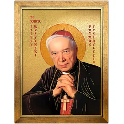 Obraz złocony w ramie, Błogosławiony Kardynał Stefan Wyszyński - Ikony i obrazy sakralne - miniaturka - grafika 1