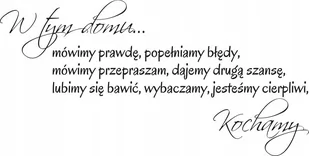 Napis na ścianę, naklejka 75x38cm wybór koloru - W tym domu... - 59 - Naklejki na ścianę - miniaturka - grafika 1