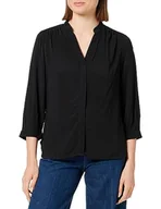 Bluzki damskie - Q/S by s.Oliver Bluzka damska z rękawem 3/4, szara/czarna, 34, szary/czarny, 34 - miniaturka - grafika 1