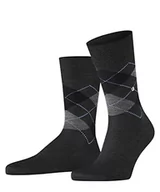 Skarpetki damskie - Burlington Mężczyźni Skarpety Manchester M SO Organiczna Bawełna z wzorem 1 Para, Szary (Anthracite Melange 3095), 46-50 - miniaturka - grafika 1