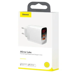 Baseus Mirror Lake szybka ładowarka Quick Charge 3.0 2x USB 18W z wyświetlaczem biały (CCJMHA-A02) - Ładowarki do telefonów - miniaturka - grafika 20