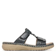 Klapki i japonki damskie - Klapki Rieker 60428-14 Niebieski - miniaturka - grafika 1