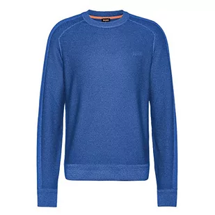 BOSS Męska bluza Knitted_Sweater, Medium Blue, L - Bluzy męskie - miniaturka - grafika 1