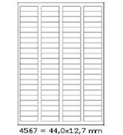 Etykiety samoprzylepne i bloki etykiet - Samoprzylepne etykiety 44 x 12,7 mm, 88 etykiet, A4, 100 arkuszy - miniaturka - grafika 1