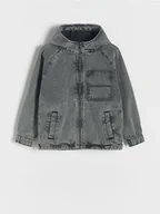 Bluzki dla chłopców - Reserved - Denimowa koszula oversize - czarny - miniaturka - grafika 1