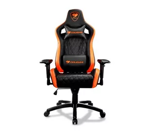 Cougar Armor S - gamingowy - czarno-pomarańczowy - skóra ECO - 120kg - Fotele gamingowe - miniaturka - grafika 1