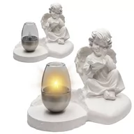 Lampiony i znicze - ZNICZ GIPSOWA FIGURKA NAGROBNA LAMPA SOLARNA LED - miniaturka - grafika 1