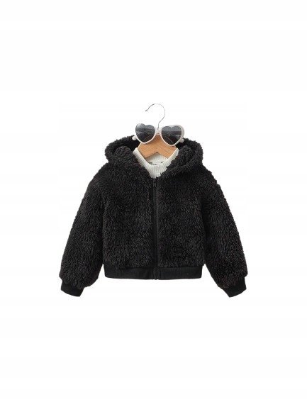 SHEIN CZARNA BLUZA DZIECIĘCA Z KAPTUREM I NAPISEM PERFECT 86 CM 1EC