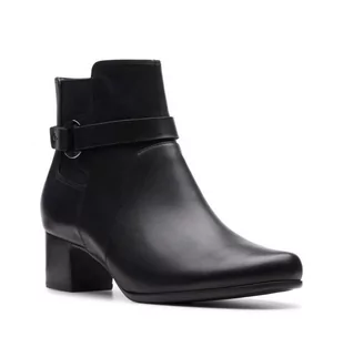 Un Damson Mid [black leather] - rozmiar 37.5 - Botki damskie - miniaturka - grafika 1