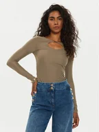 Bluzki damskie - Guess Bluzka W4BP09 KCDE0 Brązowy Slim Fit - miniaturka - grafika 1