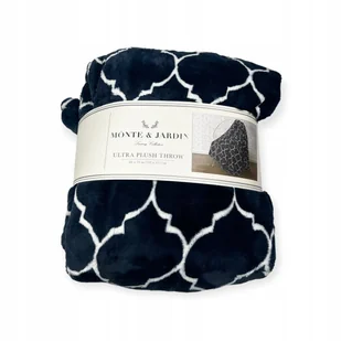 Miękki ciepły granatowy koc MONTE & JARDIN - Koce - miniaturka - grafika 1