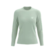 Koszulki sportowe damskie - COMPRESSPORT Koszulka biegowa damska z długim rękawem PERFORMANCE LS T-SHIRT aqua - miniaturka - grafika 1