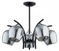Lampy sufitowe - Lemir Maral żyrandol 5 pł. / czarny matowy + chrom + grafit O3075 W5 CZA + CH O3075 W5 CZA + CH - miniaturka - grafika 1
