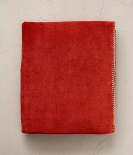 Sylvie Thiriez Koc polarowy Bien au chaud Terracotta - Koce - miniaturka - grafika 1