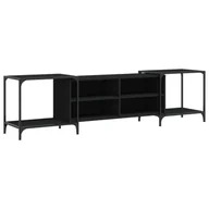 Szafki RTV - vidaXL Szafka pod TV czarna 203x37x50 cm materiał drewnopochodny - miniaturka - grafika 1