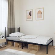 Łóżka - Metalowa rama łóżka z wezgłowiem, czarna, 100x200 cm Lumarko! - miniaturka - grafika 1