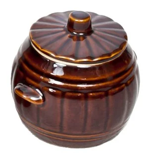 Beczka mała 1 l z pokrywą brązowa - Inne naczynia kuchenne - miniaturka - grafika 1