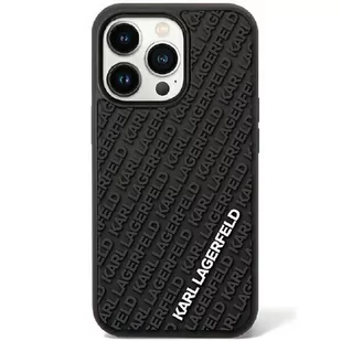 Karl Lagerfeld KLHCN613DMKRLK iPhone 11 / Xr 6.1" czarny/black hardcase 3D Rubber Multi Logo - Etui i futerały do telefonów - miniaturka - grafika 1