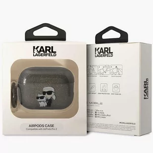 Karl Lagerfeld KLAP2HNKCTGK Airpods Pro 2 cover czarny/black Gliter Karl&Choupette - Akcesoria do słuchawek - miniaturka - grafika 4