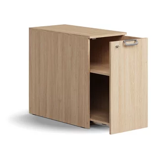 Zamykana szafka boczna QBUS, prawa z uchwytem, 740x400x800 mm, dąb - Szafki biurowe - miniaturka - grafika 1