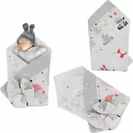 Rożki i beciki - Rożek niemowlęcy Bawełna 100%, 80x80cm - zebra żyrafa szara - miniaturka - grafika 1