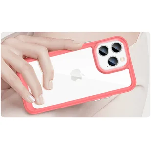 Outer Space Case etui iPhone 14 Pro Max sztywny pokrowiec z żelową ramką czerwony - Etui i futerały do telefonów - miniaturka - grafika 4