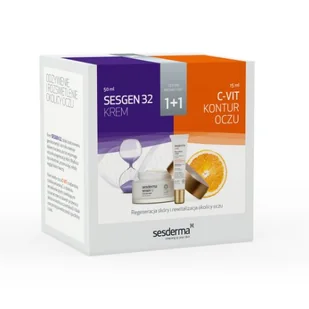 SesDerma Sesgen 32 Cream + C-VIT Eye Contour Cream ZESTAW Krem odżywczy aktywujący komórki 50 ml + Krem pod oczy 15 ml Kartonik - Kosmetyki pod oczy - miniaturka - grafika 1