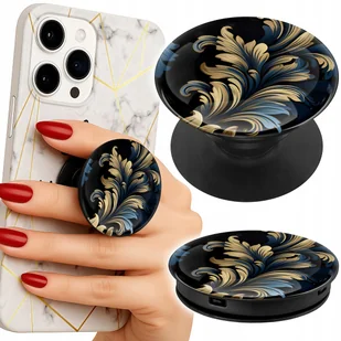 Uchwyt do telefonu Popsocket na palce/stojak ELEGANCKIE ZŁOTE MODNE WZORY - Uchwyty samochodowe do telefonów - miniaturka - grafika 1