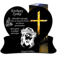 Lampiony i znicze - ZNICZ SOLARNY LED WIECZNY PODSTAWKA NA CMENTARZ GRÓB lampka Serce 3D DLA SYNA - miniaturka - grafika 1