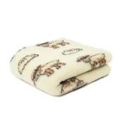 Koce - Koc wełniany merynos 160x200 Baranki kremowy wyroby rehabilitacyjne pościelowe wyroby rozgrzewające - miniaturka - grafika 1