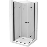 Kabiny prysznicowe - Mexen Lima Duo kabina prysznicowa składana 70x70 cm, transparent, czarna + brodzik Flat - miniaturka - grafika 1