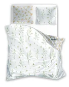 Pościel - Pościel 140x200 Cottage łąka biała zielona musztardowa poszewka 70x90 Faro - miniaturka - grafika 1