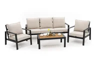 Meble ogrodowe - Zestaw mebli ogrodowych aluminiowe nowoczesne ATOL 5 grafitowo beżowy - miniaturka - grafika 1