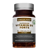 Witaminy i minerały - Witamiana D3 forte 5000 IU Vitamin D-3 Forte 120 kapsułek miękkich Singularis - miniaturka - grafika 1