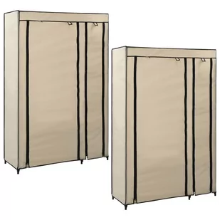vidaXL vidaXL Składane szafy, 2 szt., kremowe, 110 x 45 x 175 cm, tkanina - Szafy - miniaturka - grafika 1
